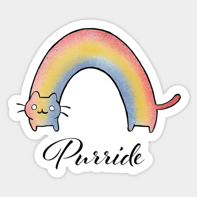 Rainbow cat purride Sticker by Uwaki